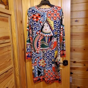 Women's Poker Face Pull Over Dress CASINO NIGHT or LAS VEGAS TRIP outfit!